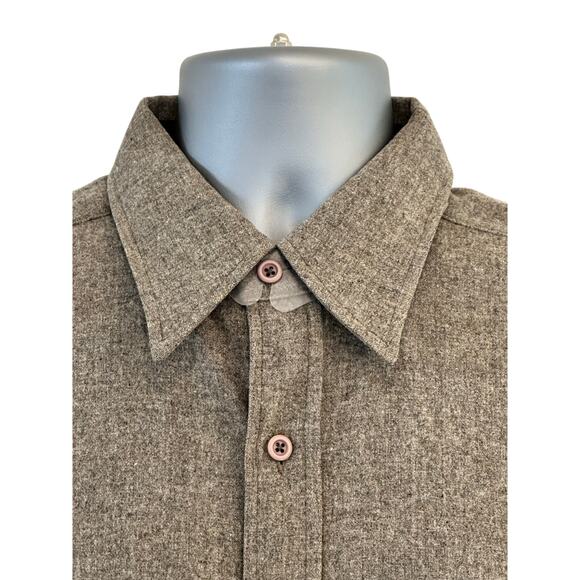 PENDLETON 'Outdoorsman' 100% Wool Long Sleeve Shirt Flap Pockets-Men's Size L - Picture 2 of 12